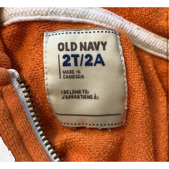 10/$20 *️⃣ Old Navy Orange “Surf” Hooded Zip Up - Picture 3 of 4